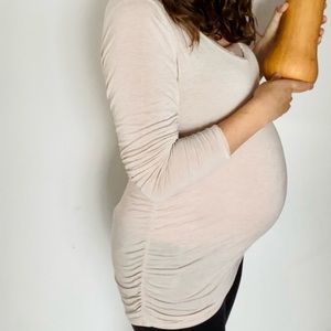 Motherhood Maternity long sleeve shirt beige size M